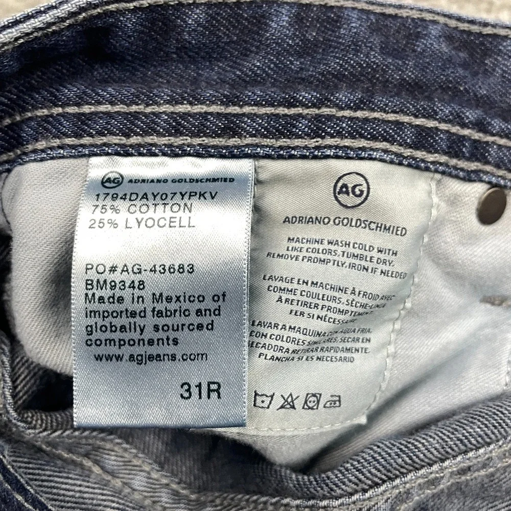 AG Adriano Goldschmied The Everett Jeans Mens 31R Blue Slim Straight Denim